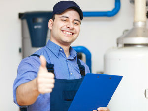 water heater thumbs up